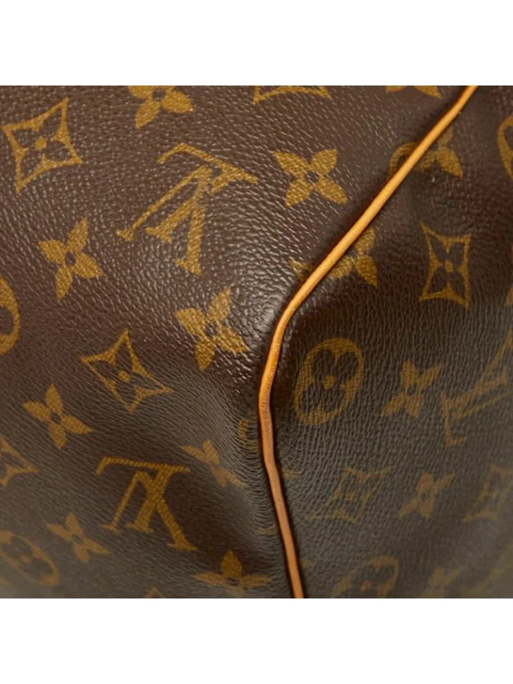 Louis Vuitton Monogram Keepall 45 Boston Bag Brown Leather